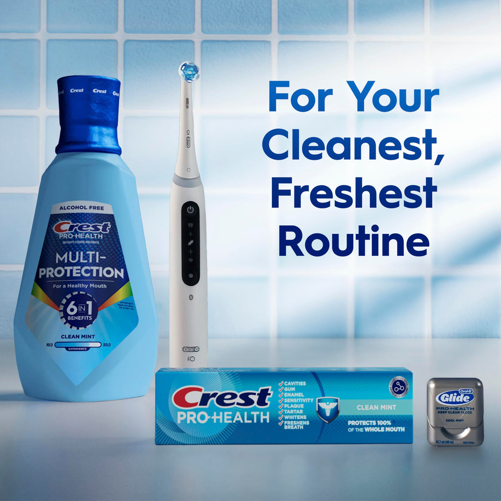 Crest Mouthwash Pro Health Multi-Protection, 1L, 2 Pack, 6-in-1 Benefits, Alcohol Free, Enamel Repair, Breath Freshener, Anti Cavity, Fluoride mouthwash, Bad Breath Treatment