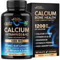 Calcium 1200 mg with Vitamin D3 - Calcium Citrate Supplements for Women & Men - Bone Health, Strength & Density - High Absorption & Slow Release