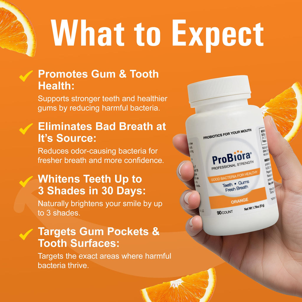 ProBiora Professional Strength Oral Probiotics for Teeth and Gums | Dental Probiotic for Oral Health | Bad Breath Treatment for Adults | Tooth Whitening