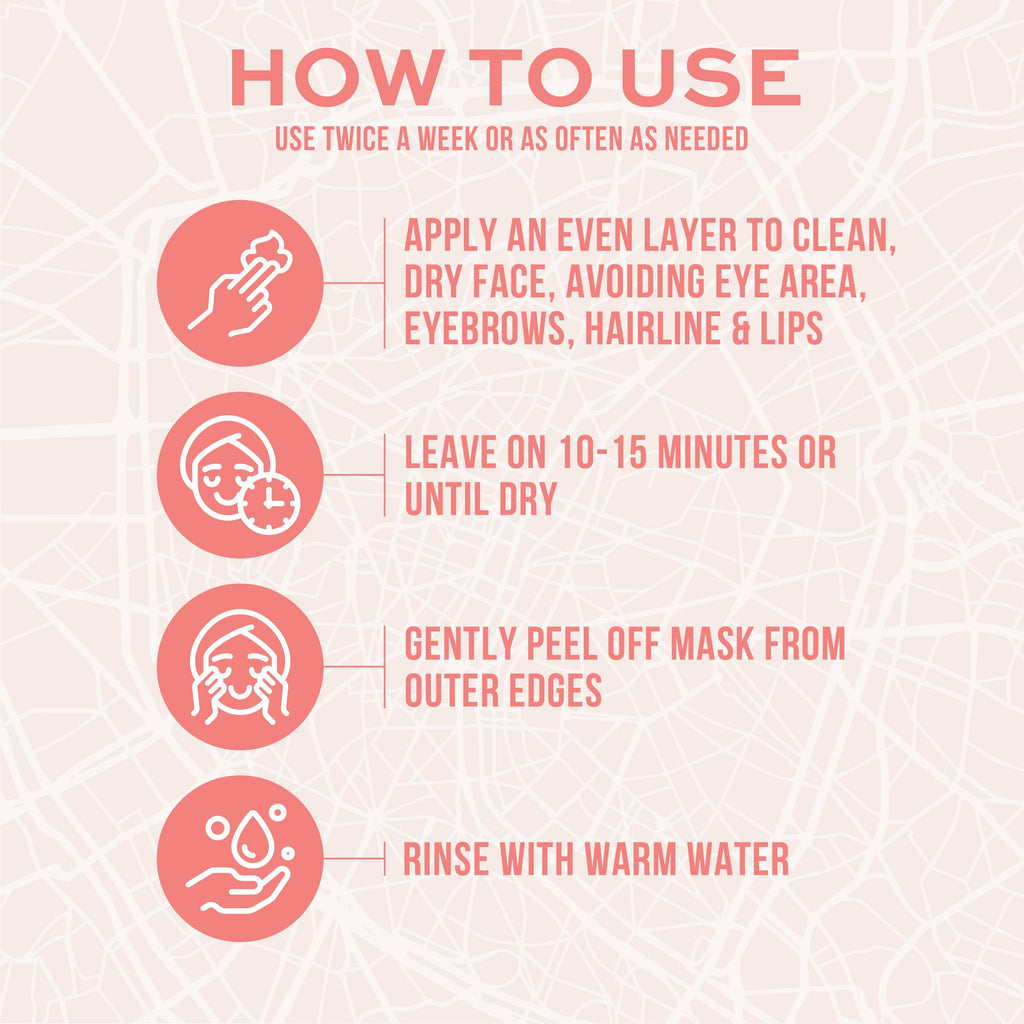 Freeman Exotic Blends French Pink Clay Peel-Off Face Mask, Pore Clearing Facial Mask, Detoxifies & Removes Impurities, Clean Skincare, For Normal & Combination Skin,