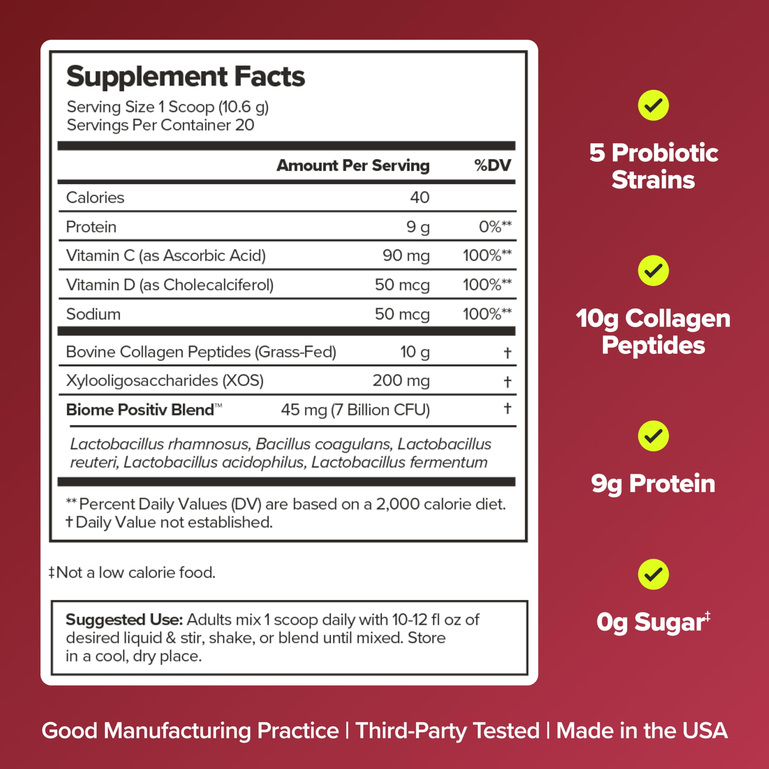 URO Women’s Probiotic + Collagen Peptides Powder – Vaginal, Skin & Gut Health In One Daily Scoop – With Hydrolyzed Collagen Peptides, Probiotic Blend, and XOS Prebiotics – 20 servings
