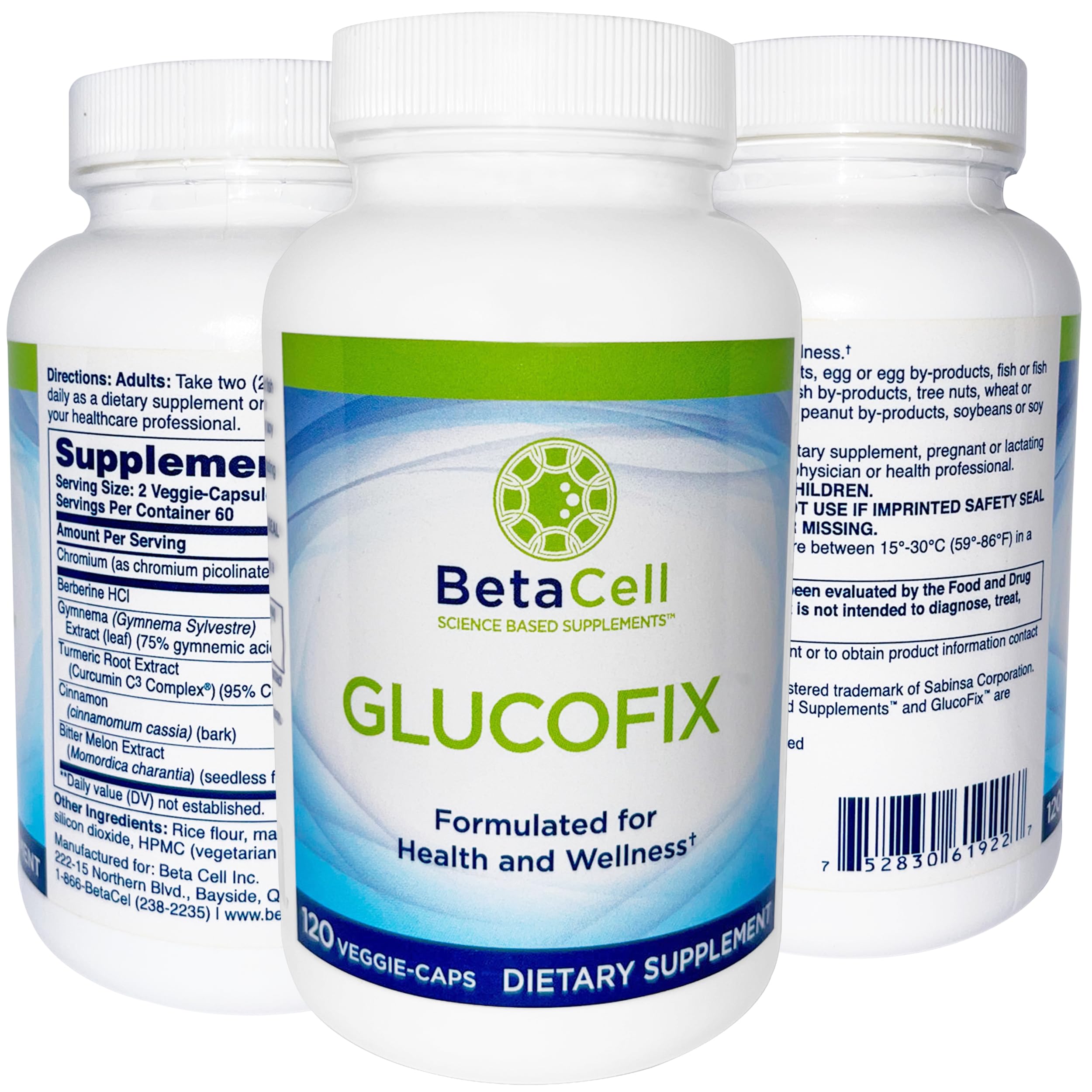 BETACELL Glucofix - Supplement - Herbal Supplement with Cinnamon, Gymnema, , Bitter Melon, and Turmeric - 120 Capsules
