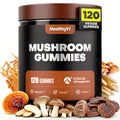 10-In-1 Mushroom Gummies with KSM-66 Ashwagandha & Magnesium Threonate Boosts Focus, Memory & Cognitive, 120 Ct Mushroom Supplement with Vitamin D3 & B12