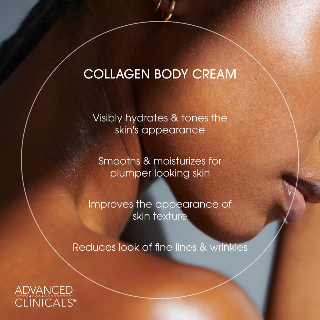 Advanced Clinicals Collagen Cream Body Lotion & Face Moisturizer W/Vitamin E | Skincare Moisturizing Collagen Lotion For Women, Men, Hand, & Neck Improves Look Of Crepey Skin & Uneven Dry Skin, 2pc