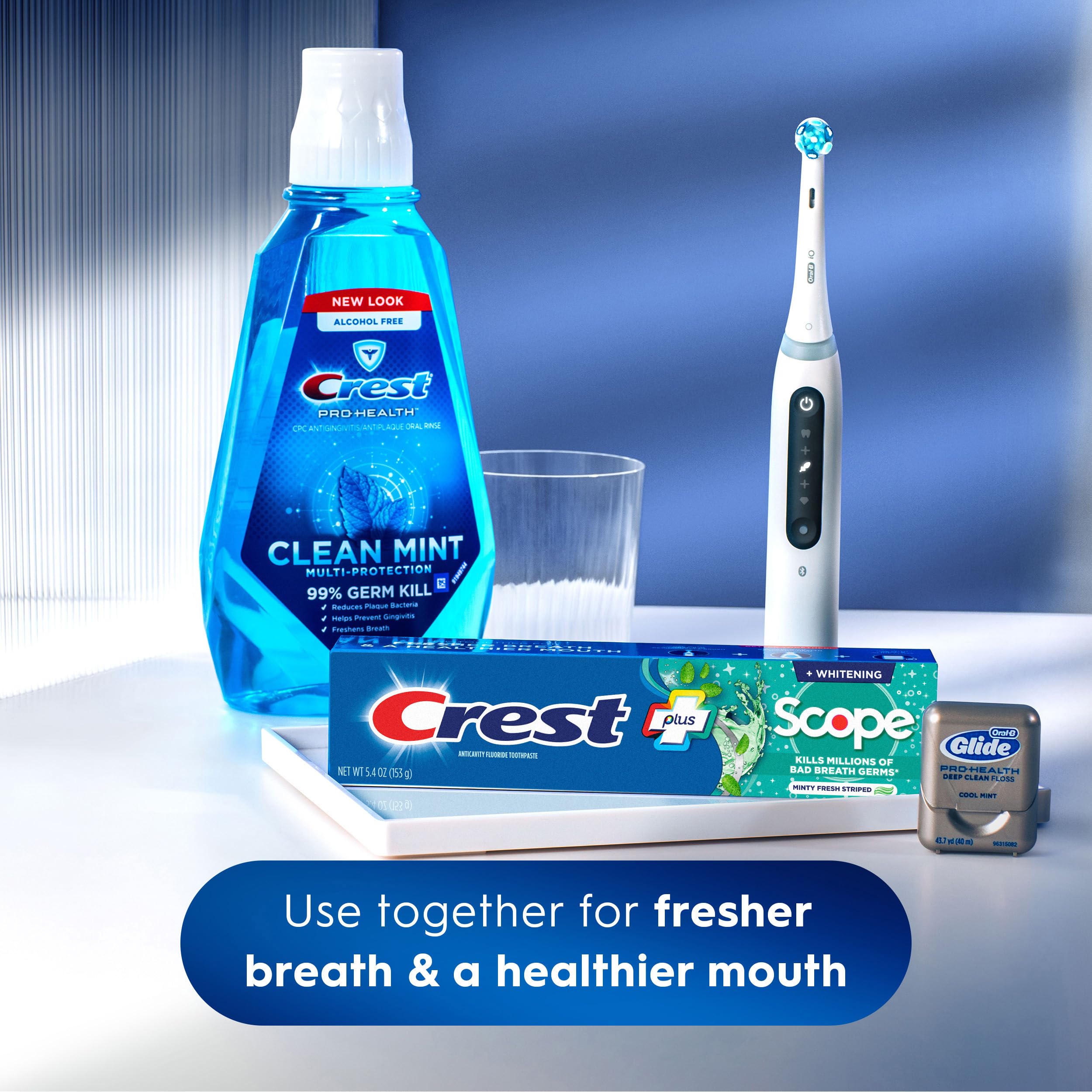 Crest + Scope Whitening Toothpaste - Pack of 3, 5.4 Oz Tubes - Anticavity Fluoride Toothpaste, Fresh Breath, Kills Germs - Tartar Protection,