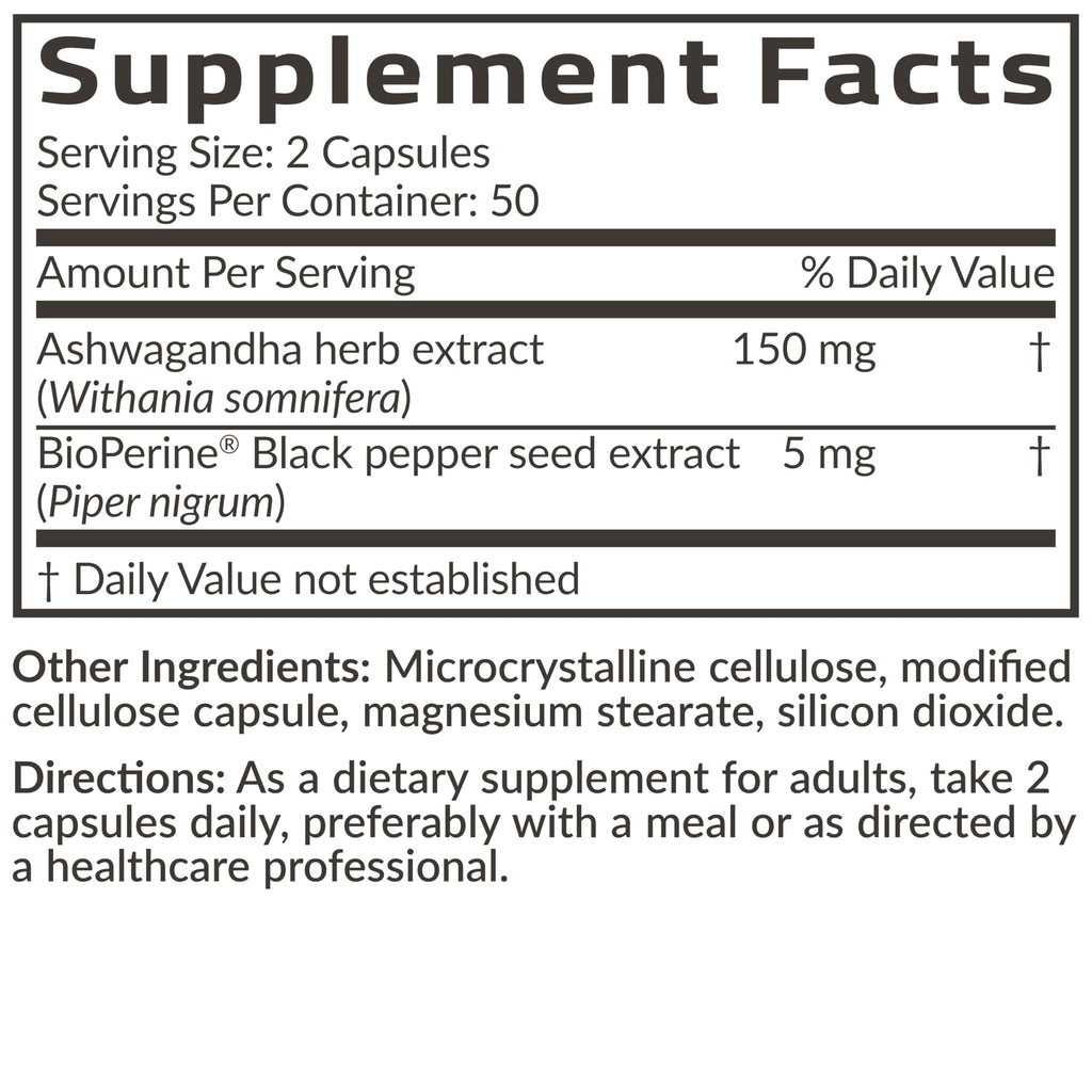 Futurebiotics Ashwagandha Extra Strength Stress & Mood Support with BioPerine - Non GMO Formula, 100 Vegetarian Capsules