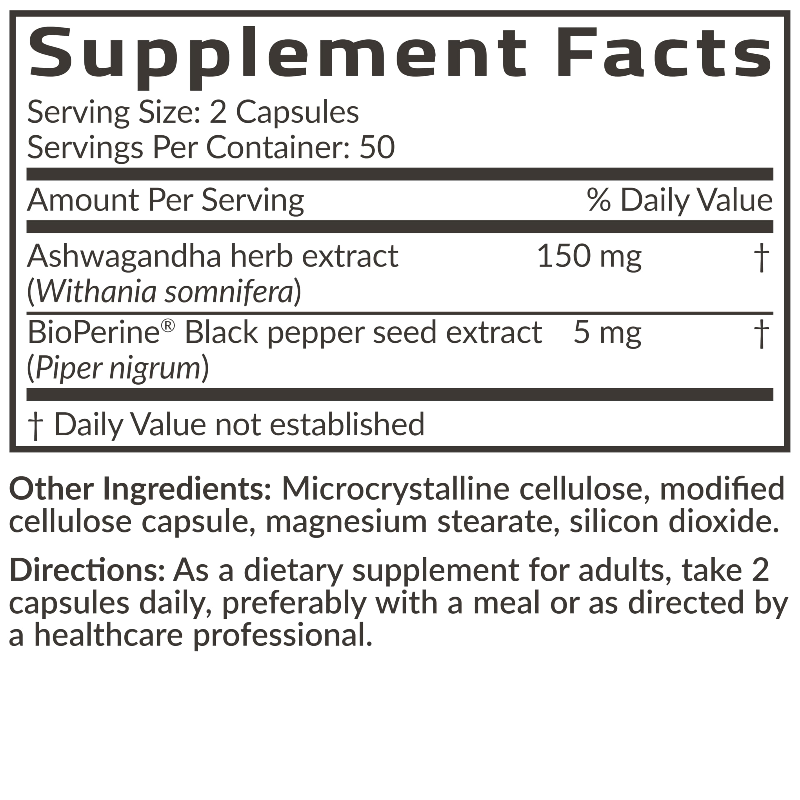 Futurebiotics Ashwagandha Extra Strength Stress & Mood Support with BioPerine - Non GMO Formula, 100 Vegetarian Capsules