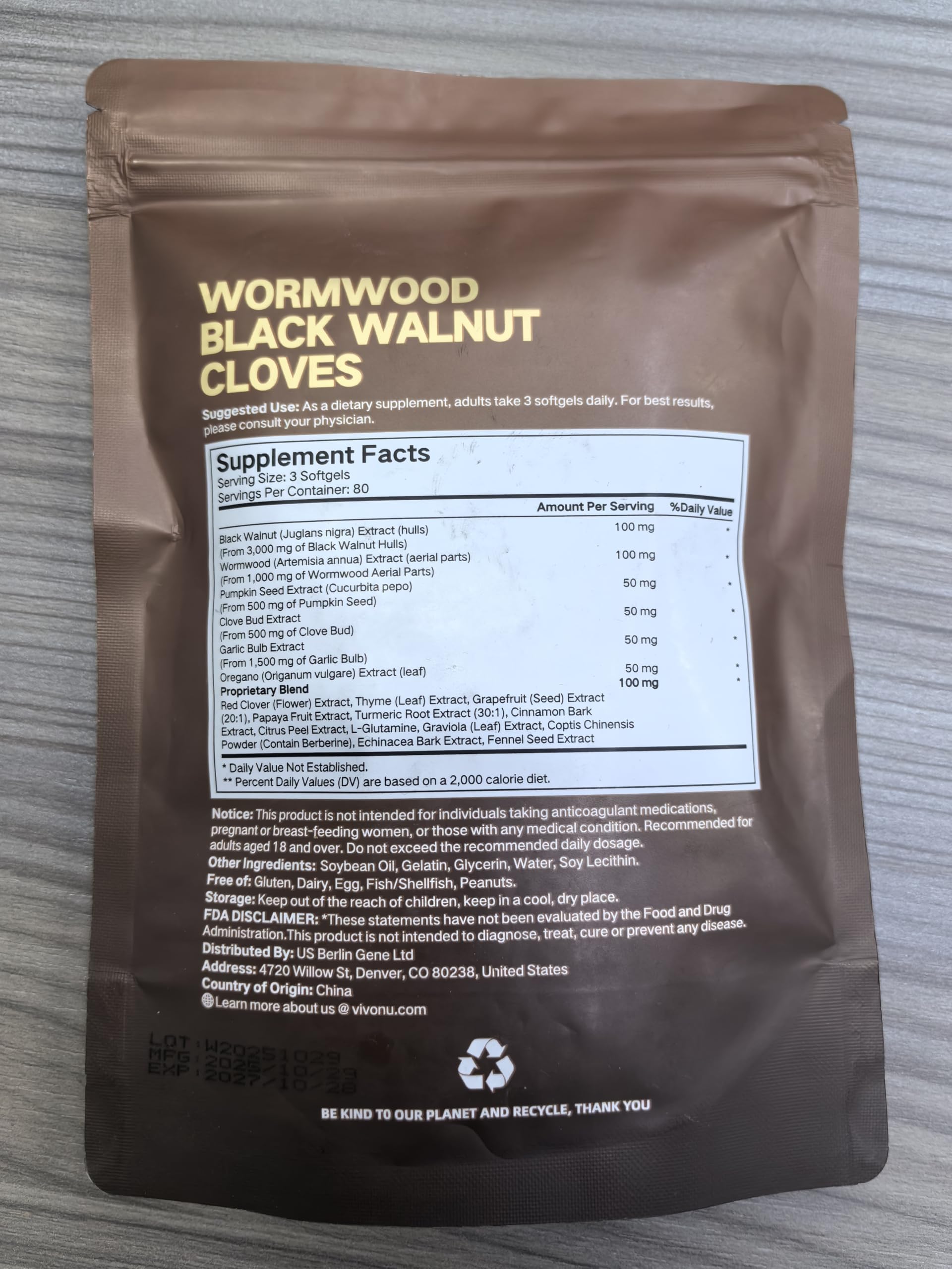 18-in-1 Black Walnut Wormwood Cleanse for Humans, 80 Day Supply, Serving, Rapid Gut Cleanse & Digestive Health with Clove, Garlic, Turmeric, Pumpkin Seed,