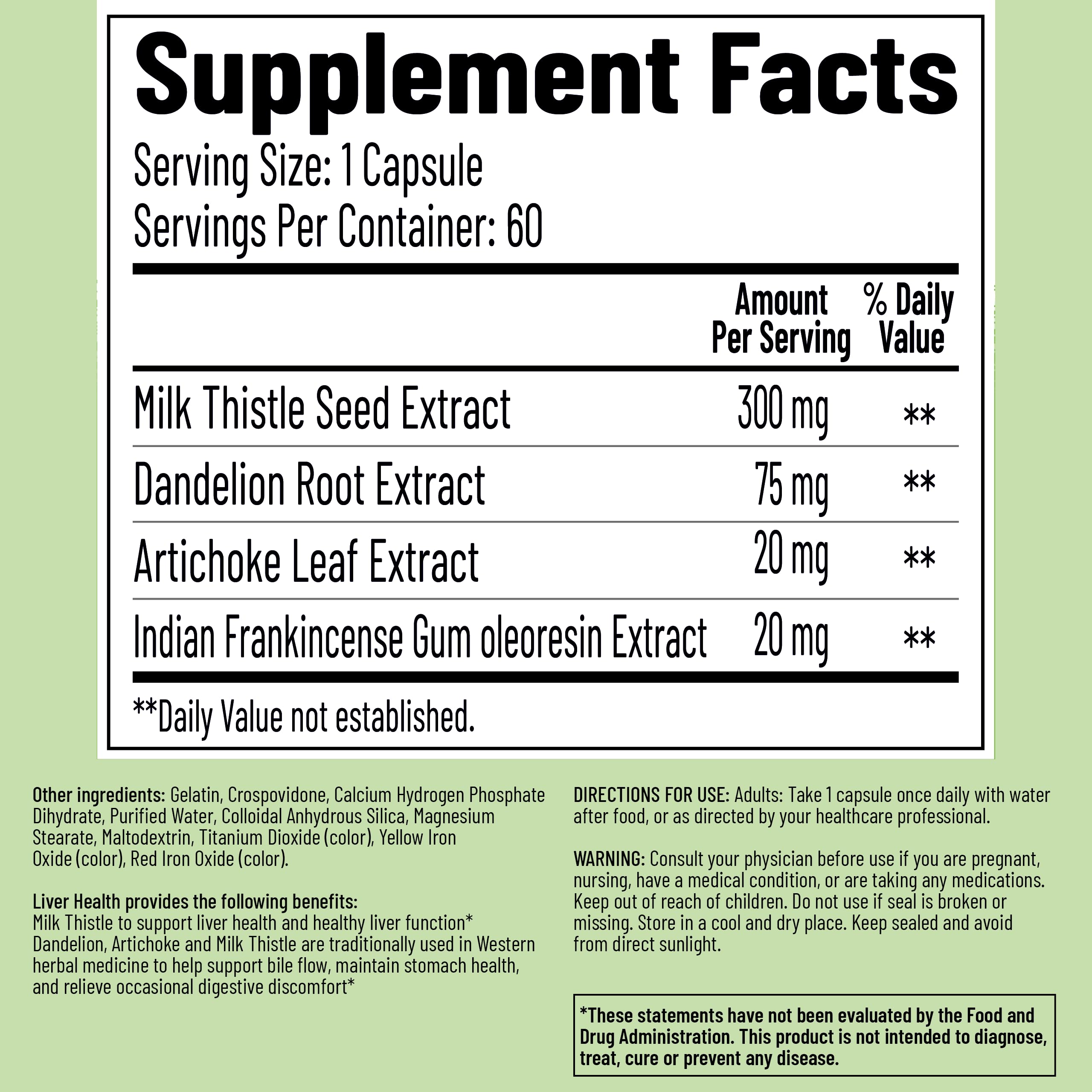 NUTRITION29 Liver Health Supplement with 300mg Milk Thistle Extract,Liver Cleanse Detox & Repair Support Formula with 85% Silymarin, Dandelion Root,