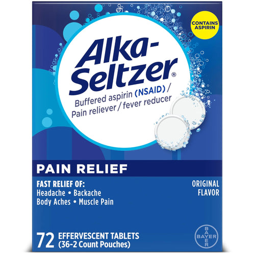 Alka-Seltzer Pain Relief, Aspirin Effervescent Tablets for Fast Pain Relief, 72 Ct Alka-SeltzerBuy Supplements Australia