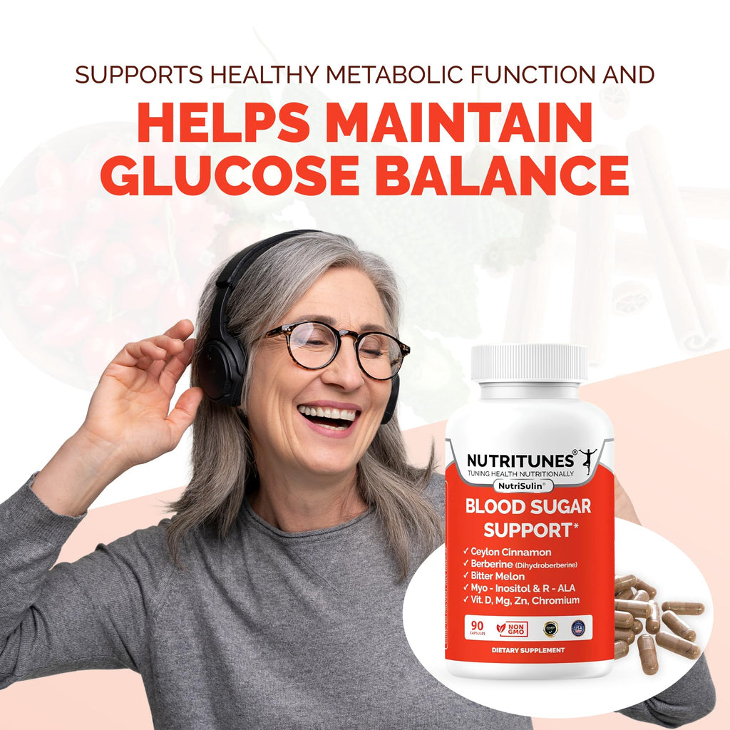 Ceylon Cinnamon (Dihydroberberine) Supplement for Blood Sugar Support with Added Blood Sugar Complex Myo-Inositol Bitter Melon R-ALA VIT. D Chromium Magnesium & Zn– 90 NutriSulin Capsules