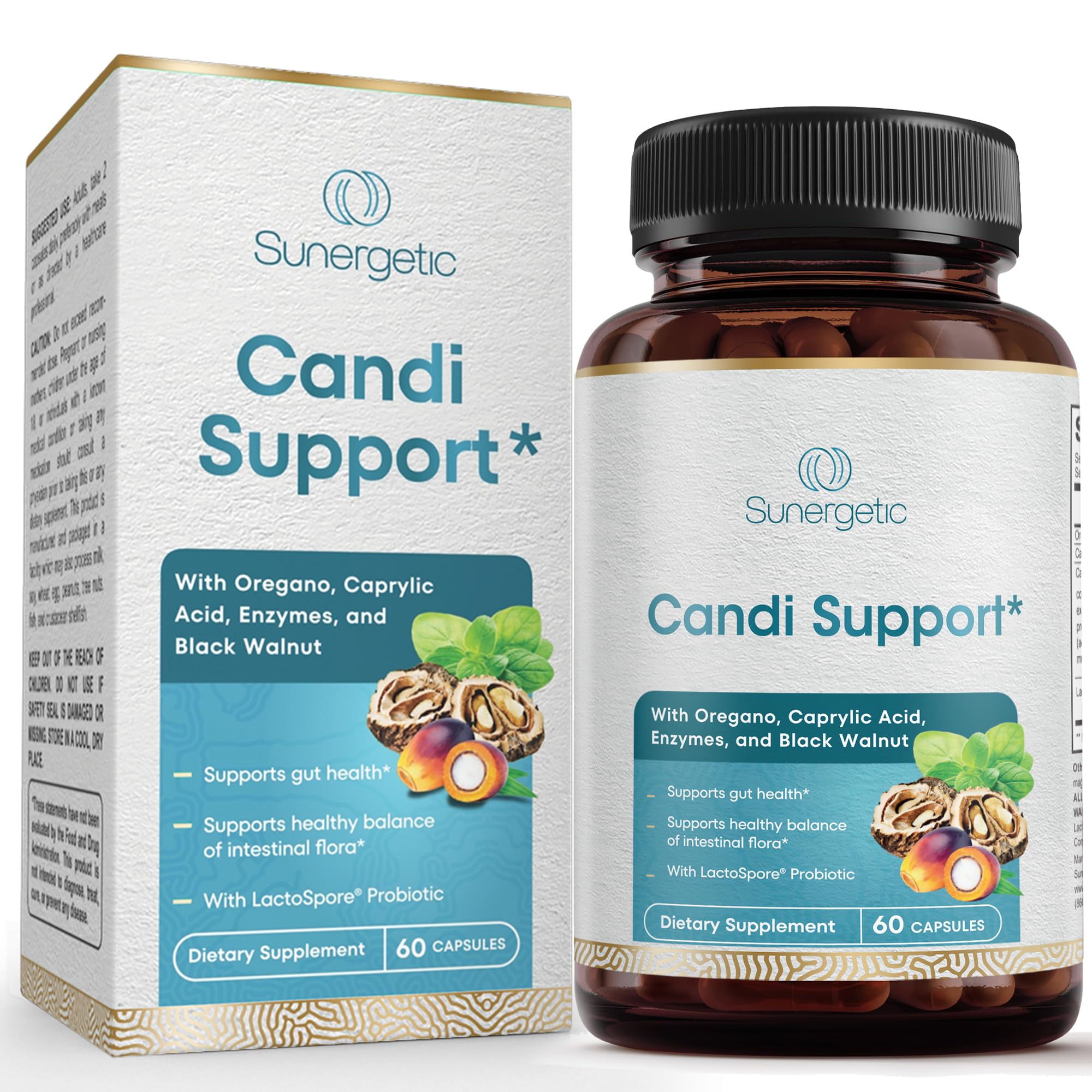 Premium Candida Cleanse Supplement – Candida Support Supplement with Oregano, Caprylic Acid, Black Walnut & Probiotics – Supports Gut Health,
