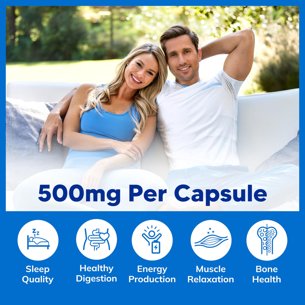 aSquared Nutrition Proprietary Magnesium 500mg – High Absorption Magnesium Citrate & Oxide – 180 Veggie Capsules, 180 Day Supply