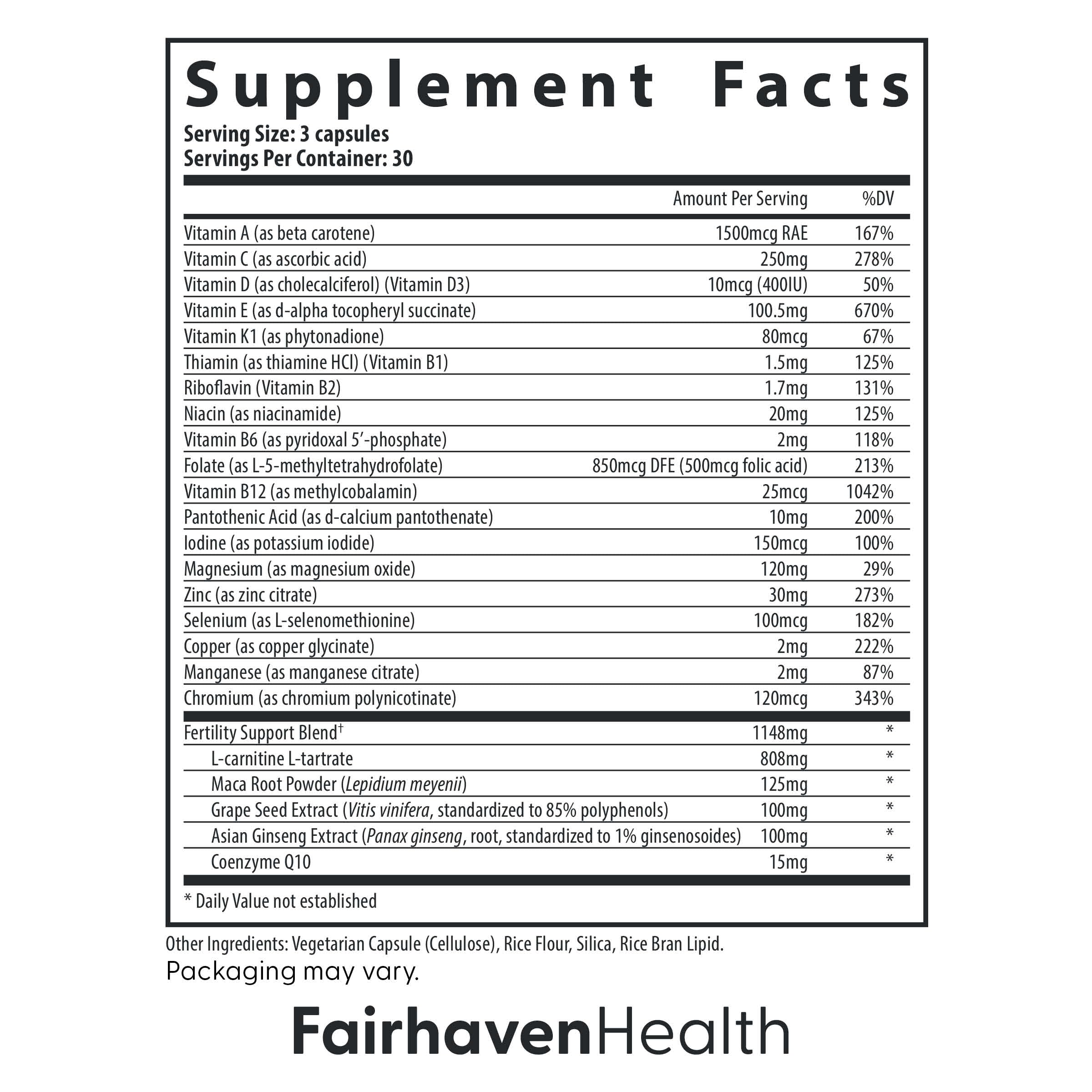 Fairhaven Health FertilAid for Men | Male Fertility Supplement for Count and Motility | Pre-Conception Support with L-Carnitine, CoQ10, Maca and Zinc | 90 Capsules | 3 Month Supply Fairhaven HealthBuy Supplements Australia