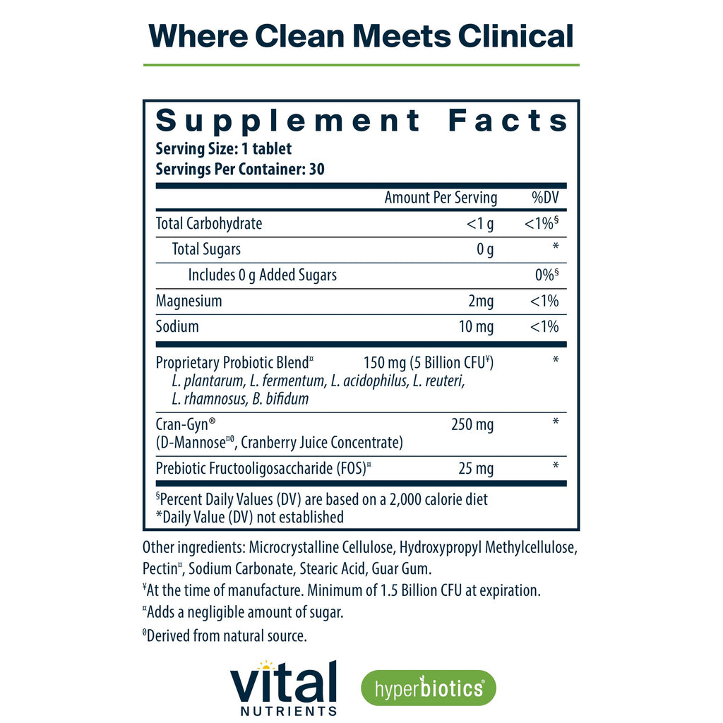 Hyperbiotics Vital Nutrients Pro Women Probiotics for Women | Vaginal Probiotics for PH Balance | Oral Probiotic for Vaginal Health and Urinary Tract Health | 6 Targeted Strains | 30 Vegan Tablets