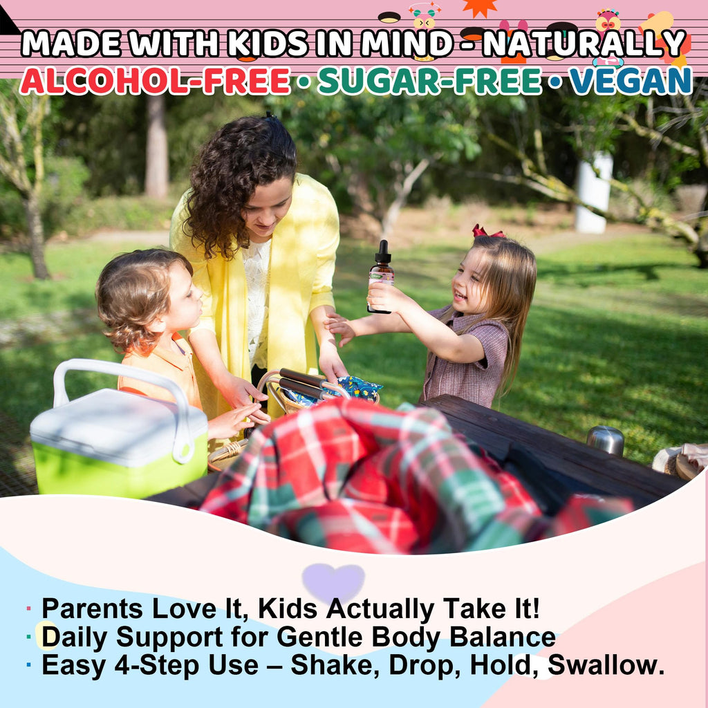 Q'ankyaq Black Walnut Wormwood Liquid for Kids, Gut Cleanse for Children Drops, Natural Detox Support, Gut & Immune Support with Cloves, Garlic,