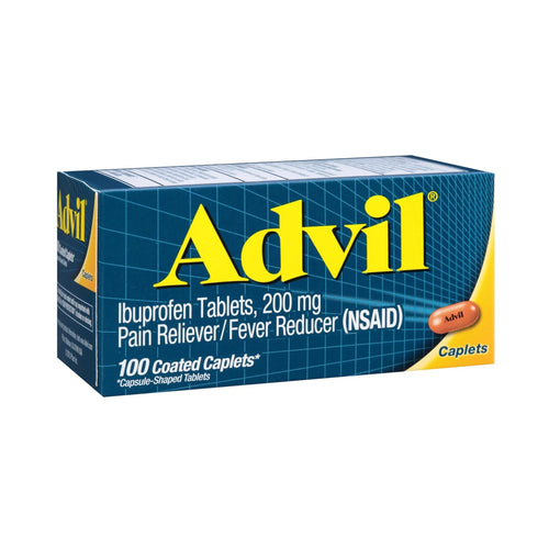 Advil Pain Reliever and Fever Reducer, Pain Relief Medicine with Ibuprofen 200mg for Headache, Backache, Menstrual Pain and Joint Pain Relief - 100 Coated Caplets AdvilBuy Supplements Australia