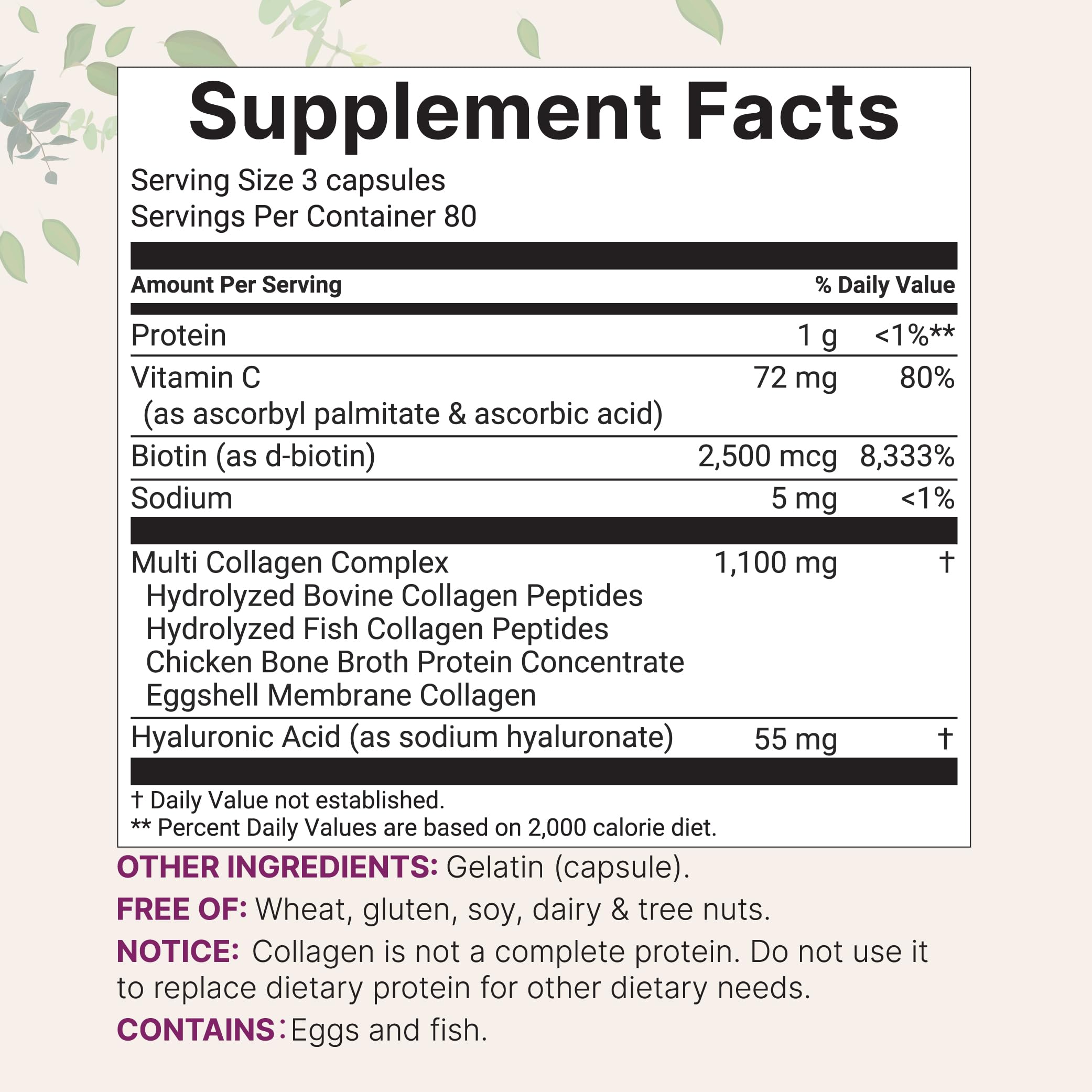 Micro Ingredients 2 Pack Multi Collagen Pills for Women & Men, 480 Capsules | Type I, II, III, V, X | Hydrolyzed Protein Peptides with Biotin,