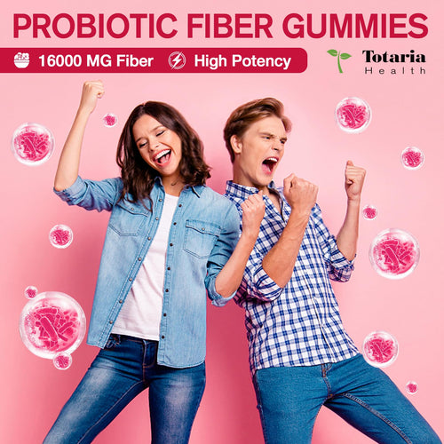 9-in-1 Probiotic Prebiotic Fiber Gummies for Adults & Teens 16G Fiber per Serving, Psyllium Husk Fiber Supplement with 5 Billion CFU Bacillus Coagulans