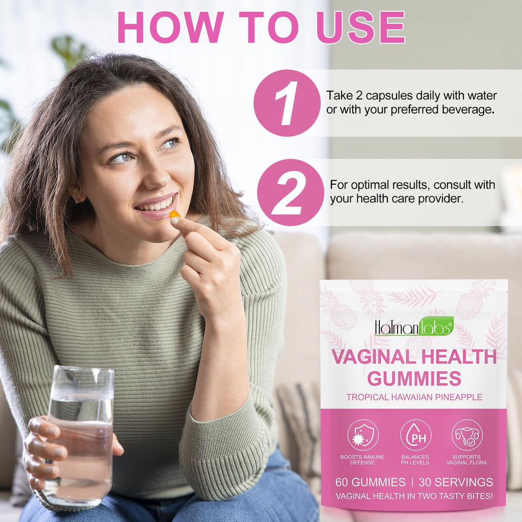 MXCZBSM Vaginal Probiotics Gummies for Women, PH Balance for Women, Hawaiian Pineapple Gummies for PH Health, Improve Immune, Women's Vaginal Health Supplement, 60 Gummies