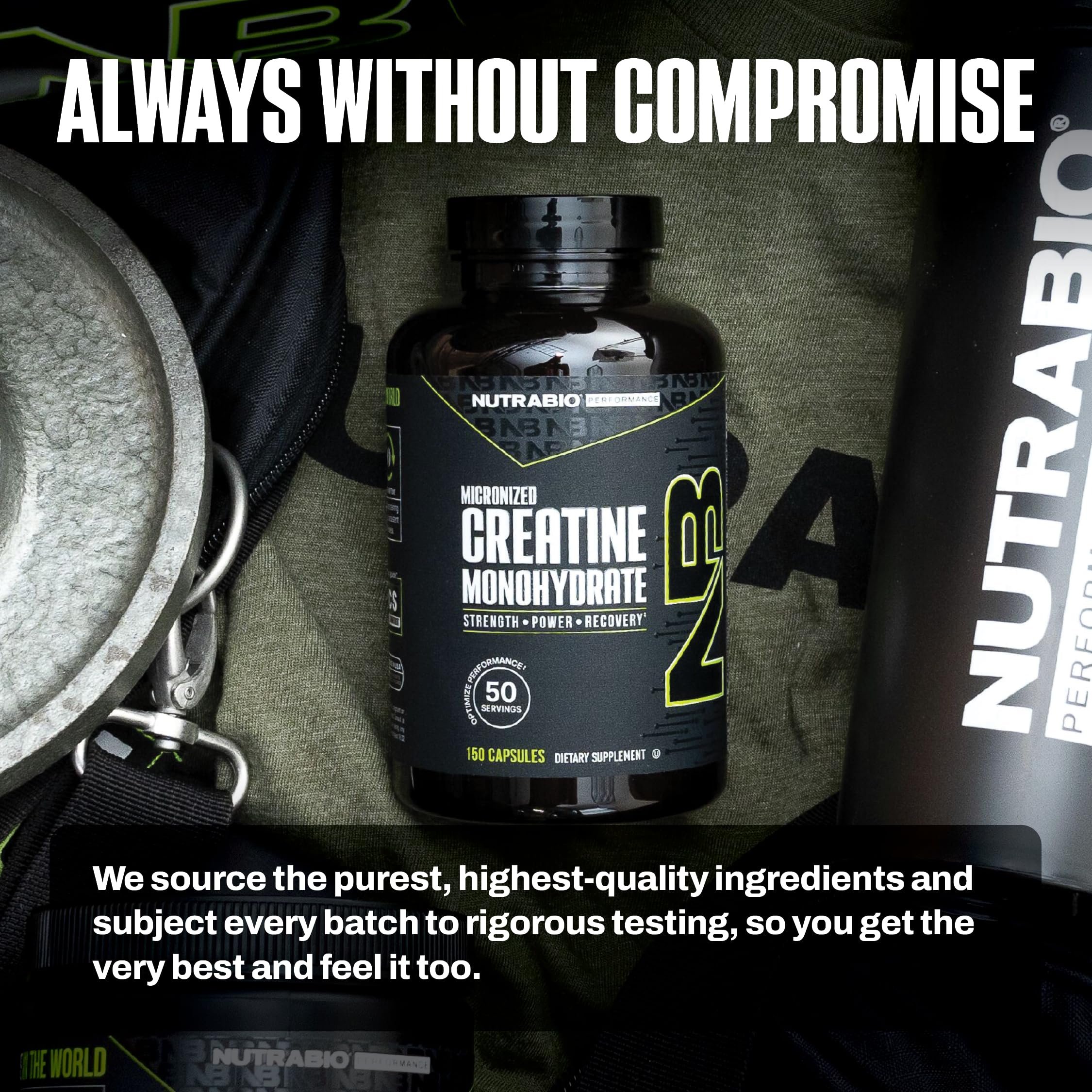 NutraBio Pure Micronized Creatine Monohydrate Capsules, Creatine Pills, Supports Bulk Muscle Energy, Recovery, and Strength - Keto Friendly, Kosher