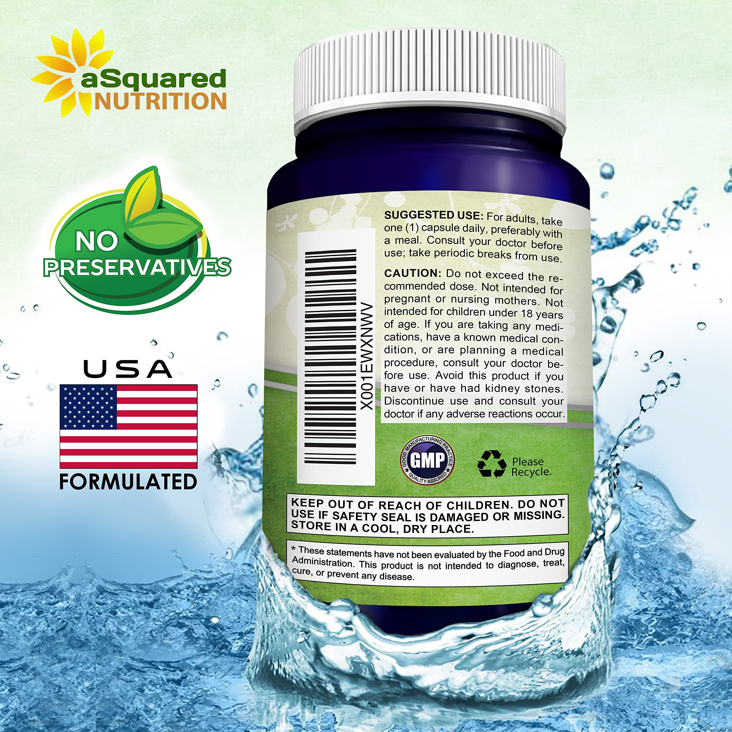 aSquared Nutrition Quercetin 500mg Supplement - 200 Capsules - Quercetin Dihydrate to Support Cardiovascular Health - Max Strength Powder Complex