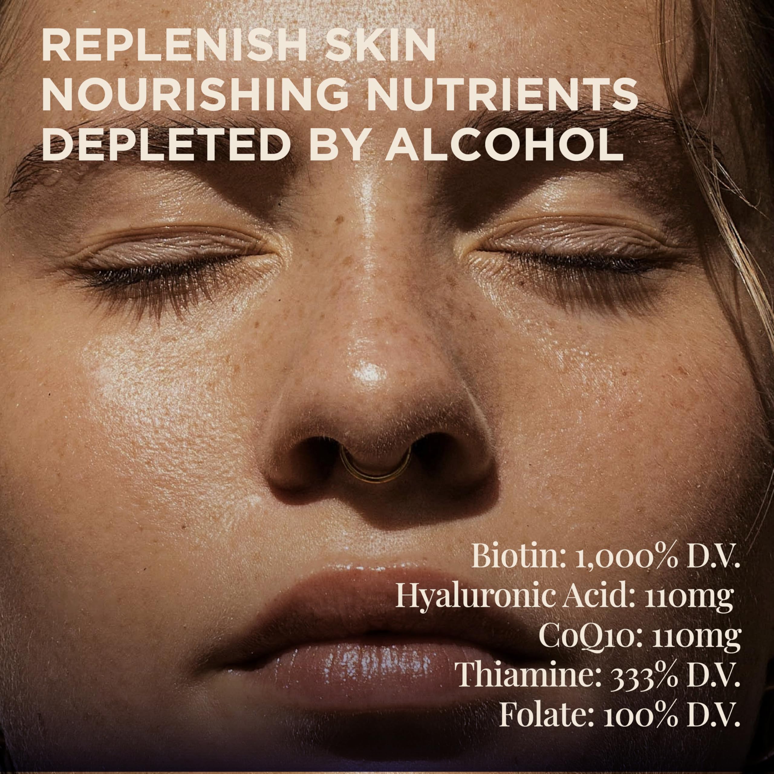 Nouel | Skin + Liver + Immunity Support | Recovery Supplement for Drinking | Milk Thistle, NAC, Hyaluronic Acid, CoQ10, Biotin,