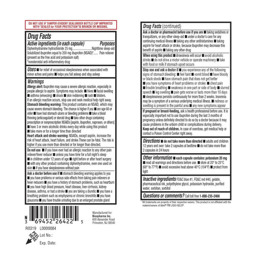 A+Health Ibuprofen PM Softgels, Pain Reliever/Nighttime Sleep Aid (NSAID), Ibuprofen 200mg and Diphenhydramine Hydrochloride 25mg, 120 Count A+HealthBuy Supplements Australia