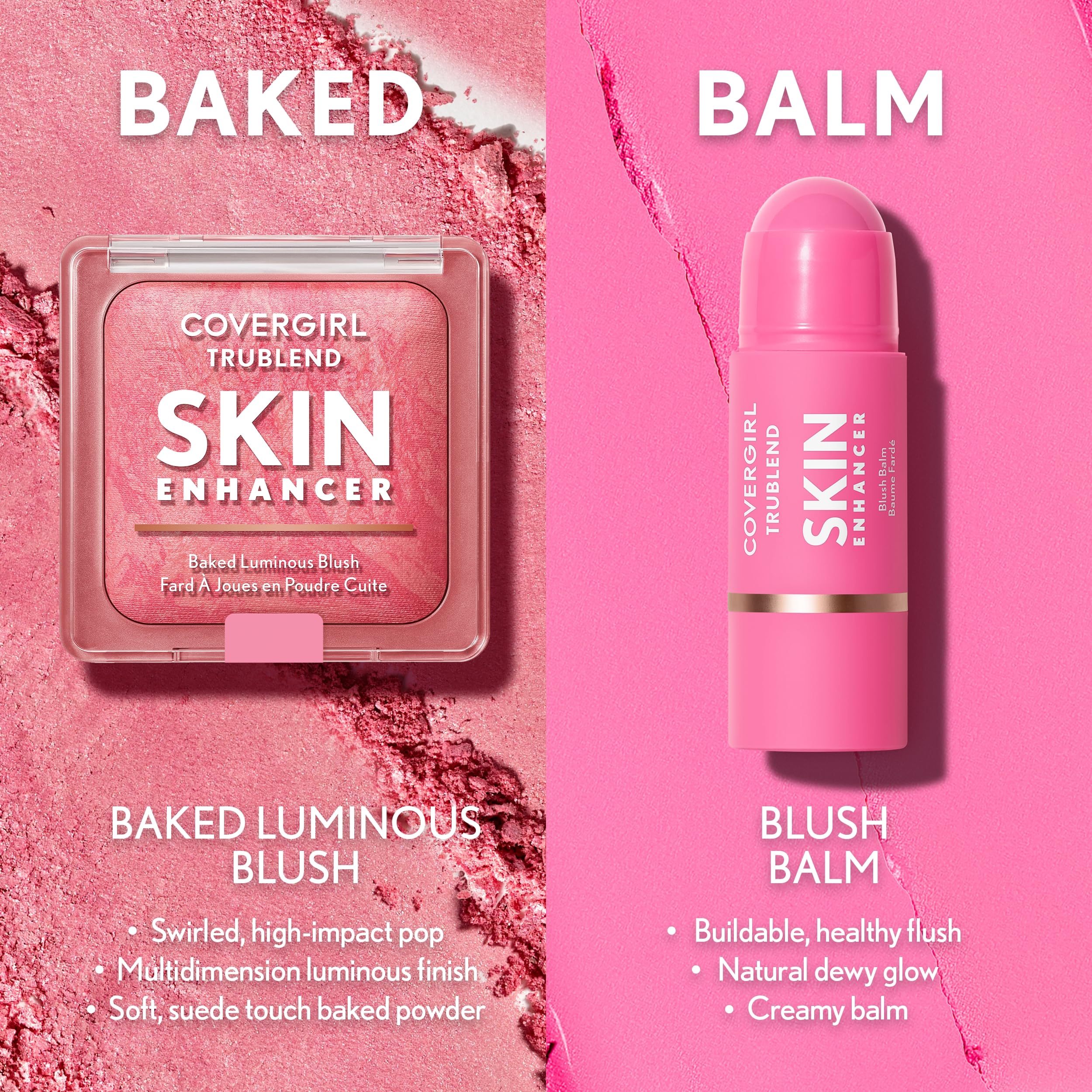 COVERGIRL TruBlend Skin Enhancer Baked Luminous Blush, with Hyaluronic Acid & White Rose Extract, Blends Seamlessly - 430 Berry Punch