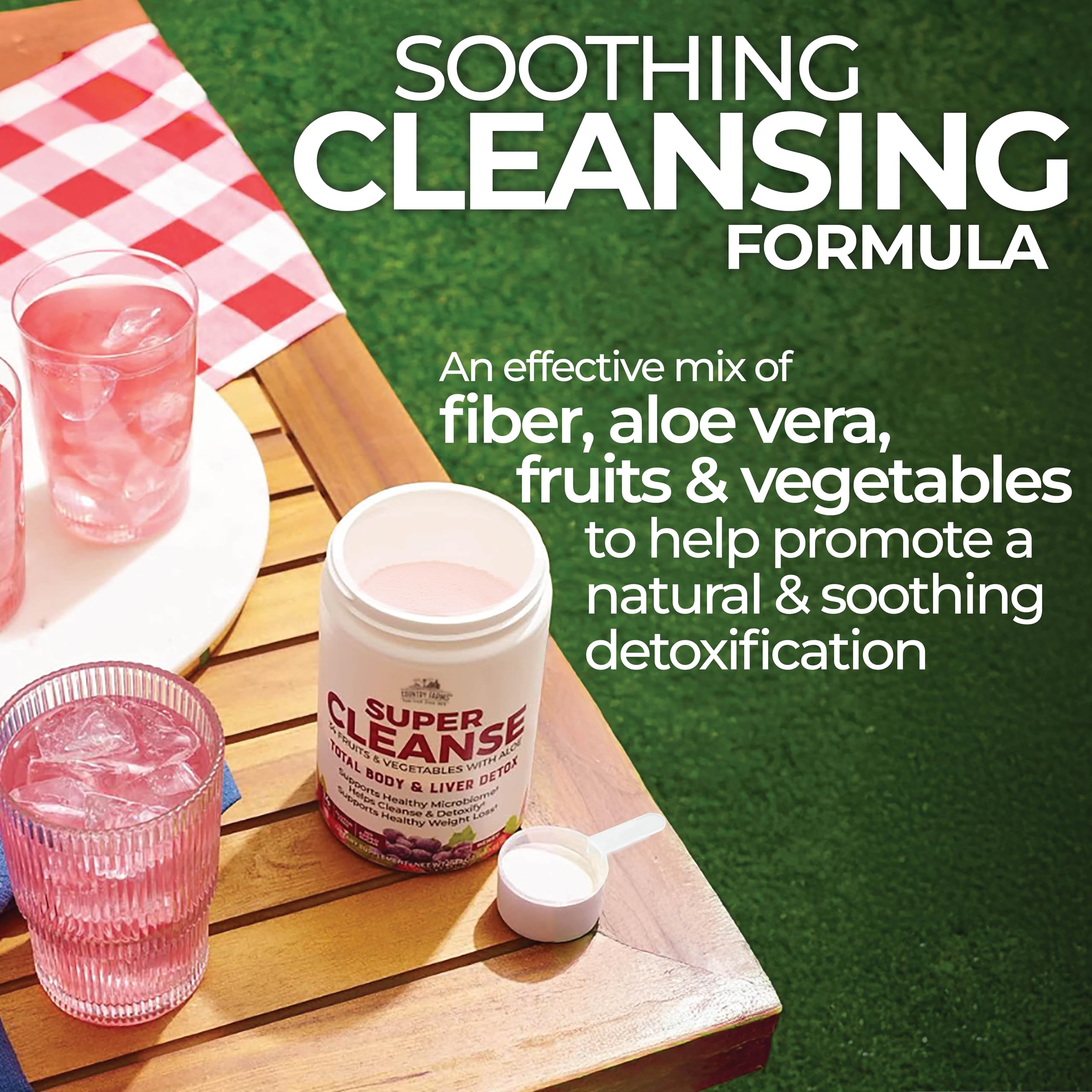 Country Farms Super Cleanse, Super Juice Cleanse, Supports Healthy Digestive System, 34 Fruits and Vegetables with Aloe, Promotes Natural Detoxification,