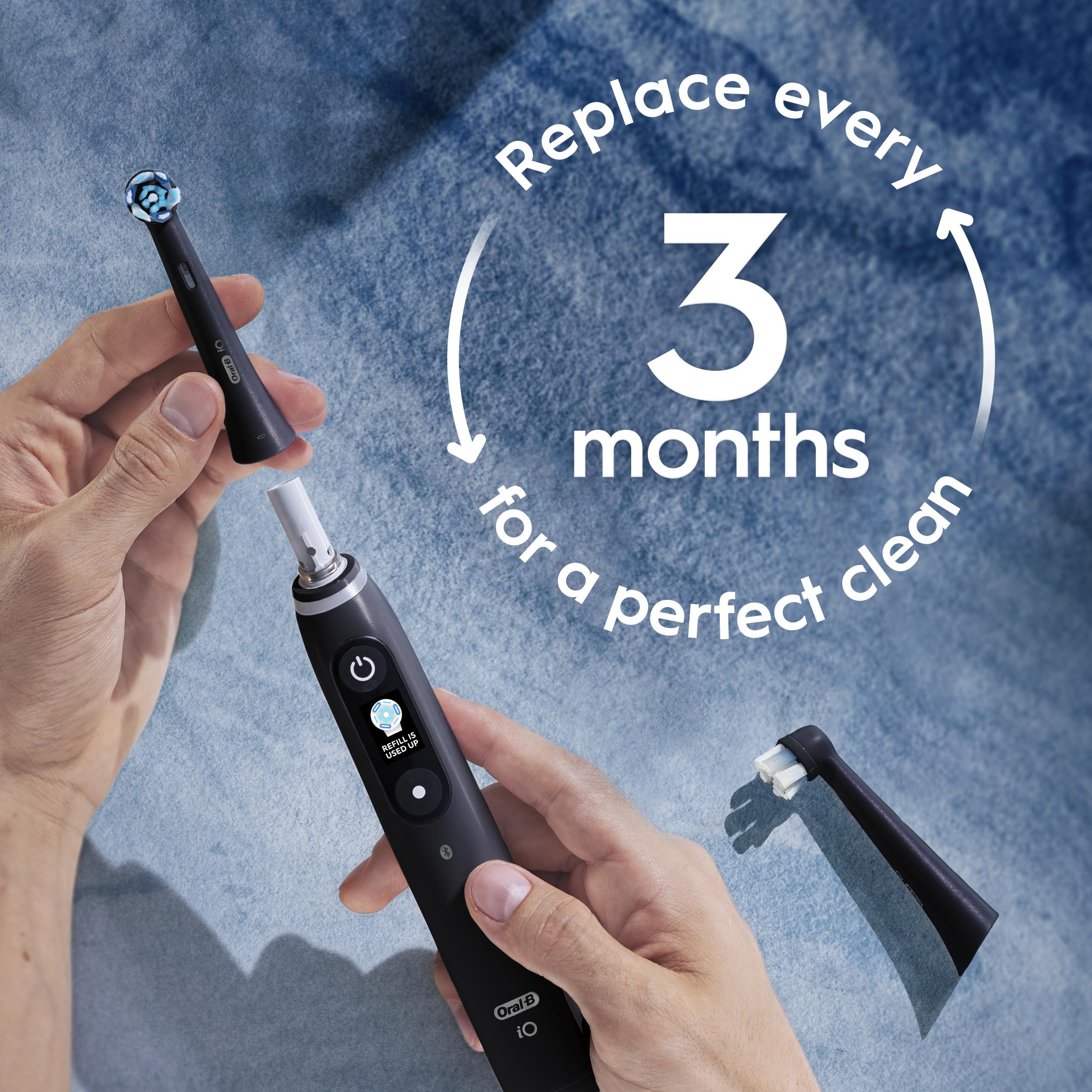 Oral-B iO Series Ultimate Clean Electric Toothbrush Replacement Brush Heads for an Oral-B Electric Toothbrush, 2 Count, Black